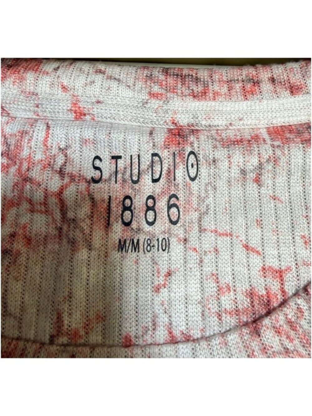 Studio 1886 Womens Ribbed Knit 2-Piece Set Pink Tie-Dye Print Size Medium - Picture 5 of 7